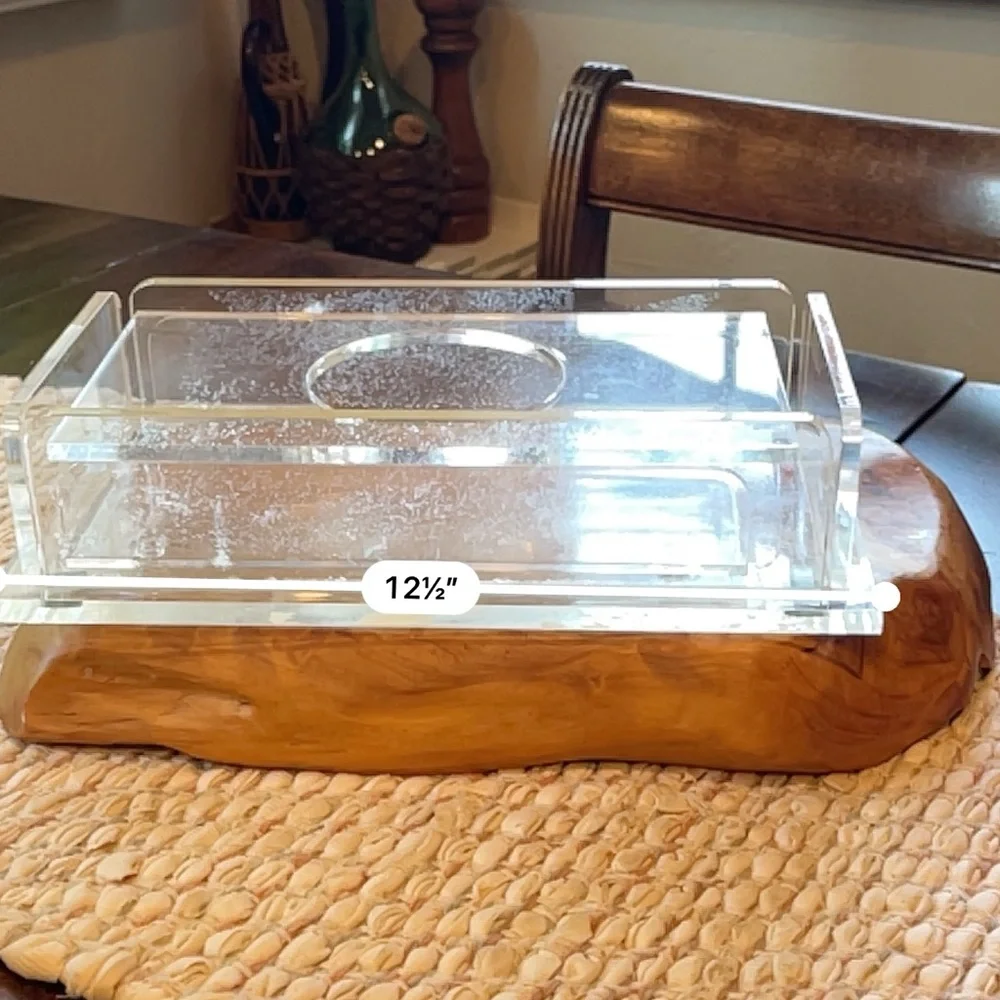 Lucite Acrylic Tissue Box Mid Century Modern Vintage